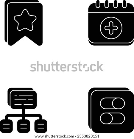 User Interface glyph icon set pack