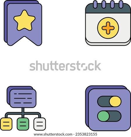 User Interface color outline icon set pack