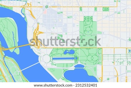 Detailed Washington DC White House Area Map Vector Accurate and Comprehensive Cartographic Illustration for Graphic Design, Navigation