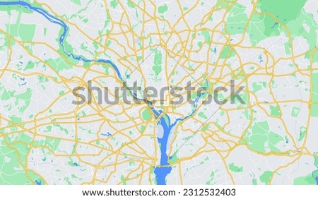 Detailed Washington DC White House Area Map Vector Accurate and Comprehensive Cartographic Illustration for Graphic Design, Navigation, and Travel-related Projects in the Heart of the Unite