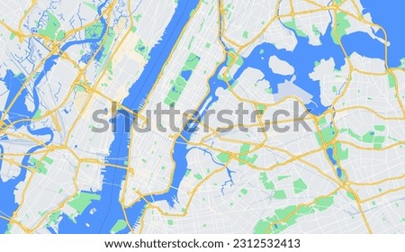 Comprehensive New York Manhattan Map Vector Precise and Detailed Cartographic Illustration of Manhattan Island for Graphic Design, Navigation, and Travel-related Projects