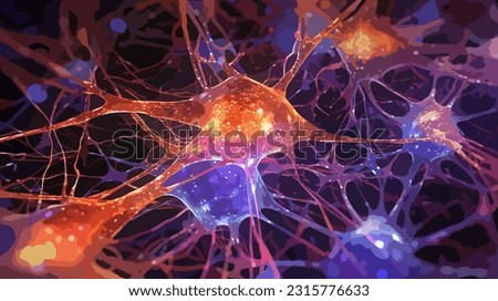 Brain Neurons Vector High-Resolution Illustration Showcasing the Intricate Network of Neurons in the Human Brain