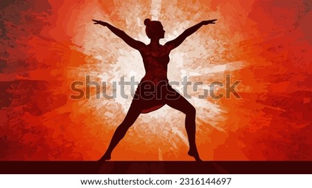 Empowering Yoga Master Woman Vector Strong and Serene Female Practitioner Illustration for Wellness and Fitness Designs