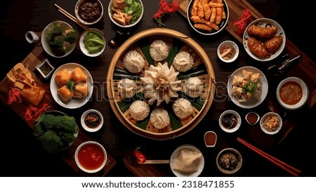 Explore the Culinary Delights of Chinese Food Stunning Vector Art Depicting Exquisite Dishes and Flavors