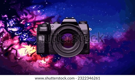 Photography Vector Illustration - Professional DSLR Camera