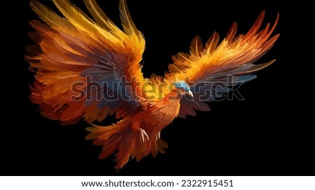 Majesty and Grace of a Phonix Bird - High Resolution Vector Image for Professional Use