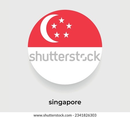 singapore flag bubble circle round shape icon vector illustration