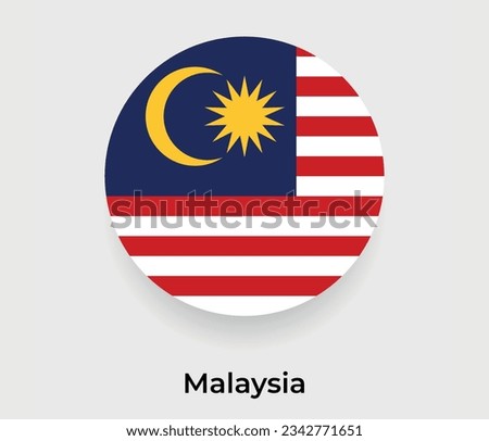 Malaysia flag bubble circle round shape icon vector illustration