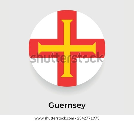 Guernsey flag bubble circle round shape icon vector illustration