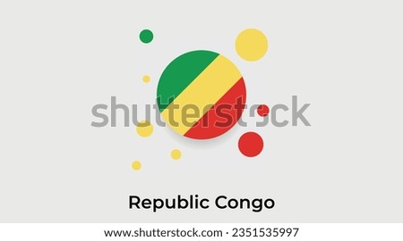 Republic Congo flag bubble circle round shape icon colorful vector illustration