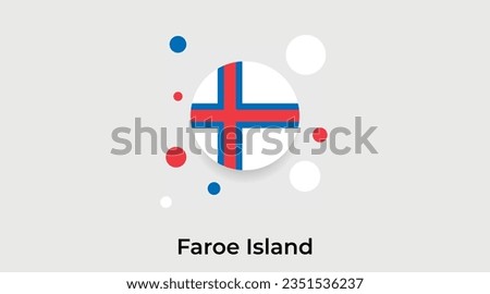 Faroe Island flag bubble circle round shape icon colorful vector illustration