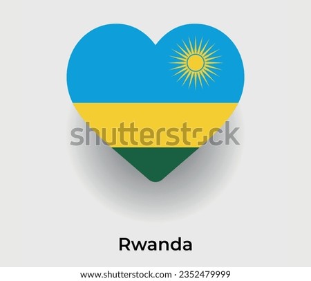 Rwanda flag heart shape country icon vector illustration