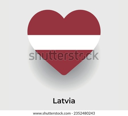 Latvia flag heart shape country icon vector illustration