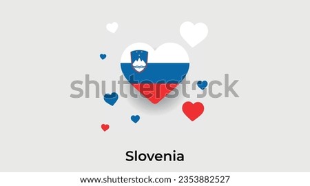 Slovenia flag heart shape country icon vector illustration