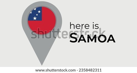 Samoa national flag map marker pin icon illustration