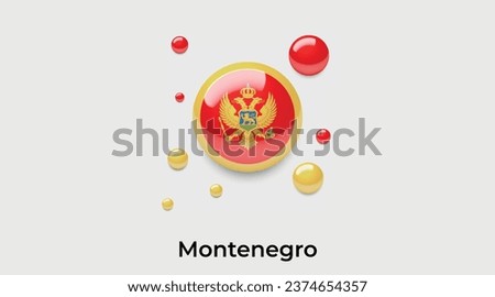 Montenegro flag bubble circle round shape icon colorful vector illustration