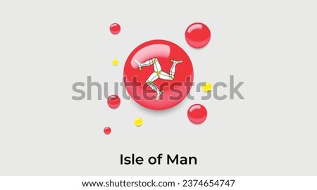 Isle of Man flag bubble circle round shape icon colorful vector illustration