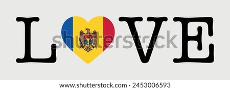 I Love Moldova flag heart icon vector illustration