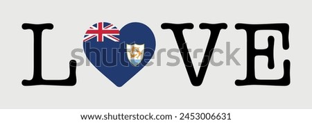 I Love Anguilla flag heart icon vector illustration