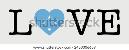 I Love Micronesia flag heart icon vector illustration