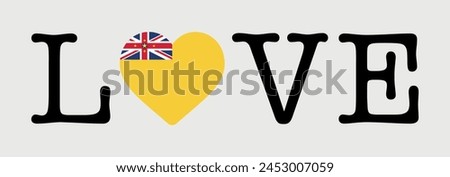 I Love Niue flag heart icon vector illustration