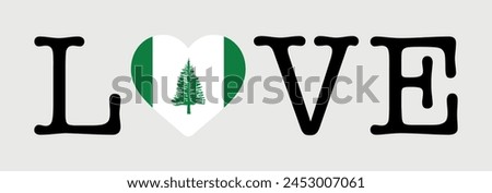 I Love Norfolk Island flag heart icon vector illustration