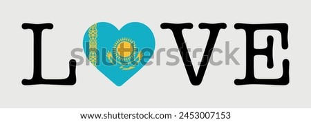 I Love Kazakhstan flag heart icon vector illustration
