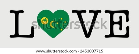 I Love Cocos Island flag heart icon vector illustration