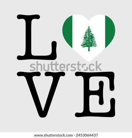 I Love Norfolk Island flag heart icon vector illustration