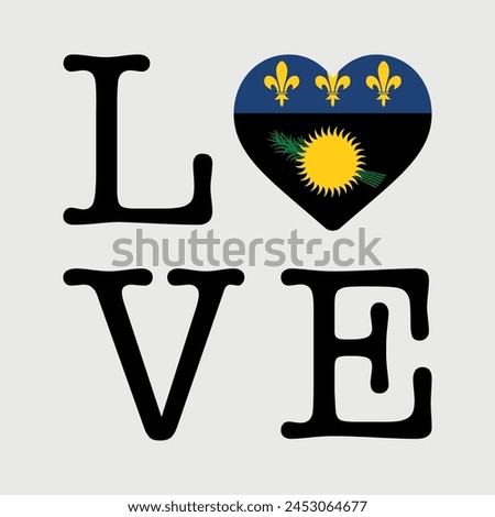 I Love Guadeloupe flag heart icon vector illustration