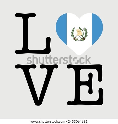 I Love Guatemala flag heart icon vector illustration