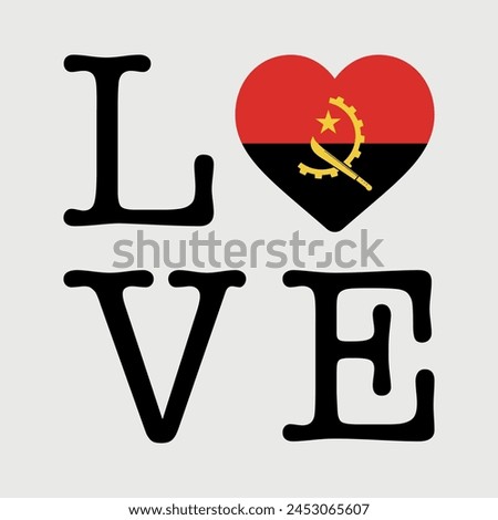 I Love Angola flag heart icon vector illustration