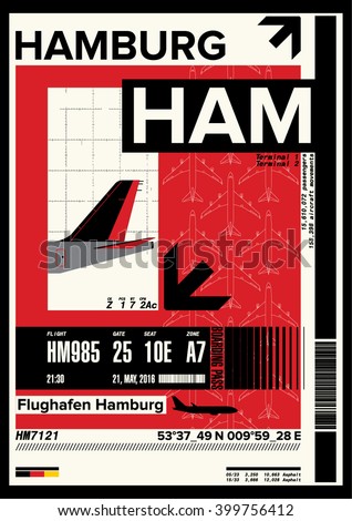 Airport Departure and Arrival sign, Hamburg International Airport