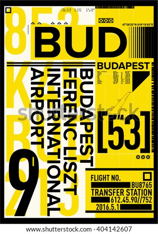 Airport Departure and Arrival sign, Budapest International Airport