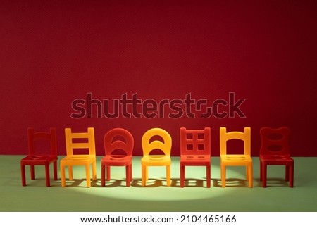 Image, Stock Photo Seven chairs and a table