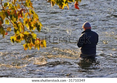 Fly fishing in autumn