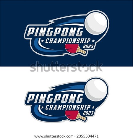 Ping pong sport logo design vector illustration
