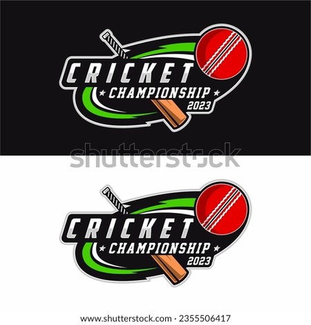 Cricket sport logo design vector illustration