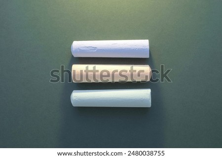 Similar – Image, Stock Photo Flat lay of three plates and some cutlery