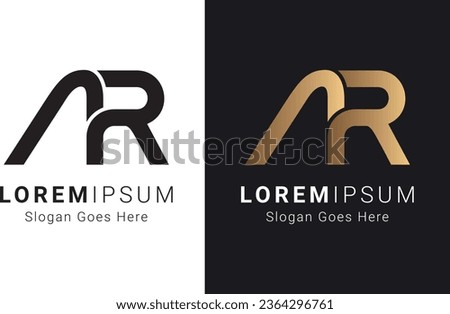 Luxury Initial Letter AR or RA Monogram Text Letter Logo Design