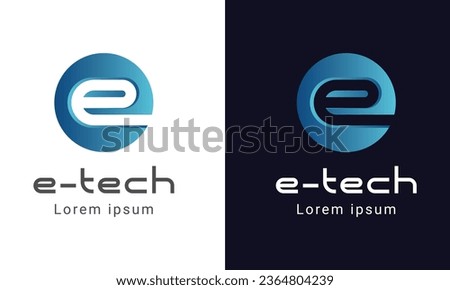 Initial Letter E Logo Design Letter E tech Logotype