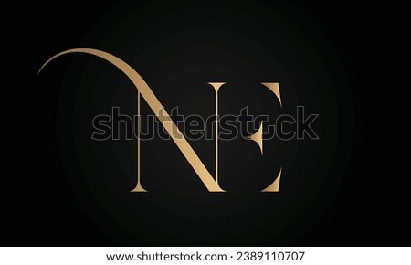 Luxury Initial NE or EN Monogram Text Letter Logo Design