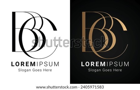 Luxury Initial BBC Monogram Text Letter Logo Design