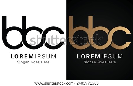 Luxury Initial BBC Monogram Text Letter Logo Design