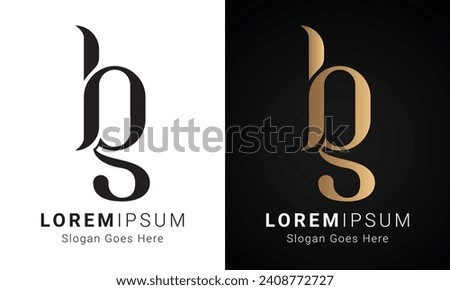 Luxury Initial BG or GB Monogram Text Letter Logo Design