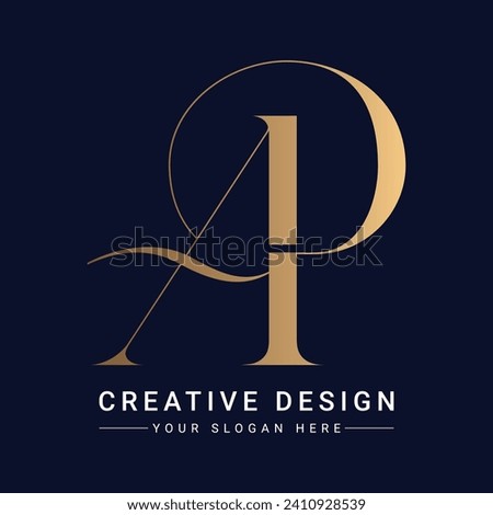 Luxury Initial AP or PA Monogram Text Letter Logo Design
