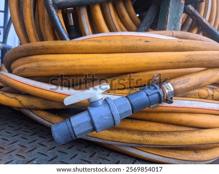 Similar – Image, Stock Photo Long line Hose Water hose