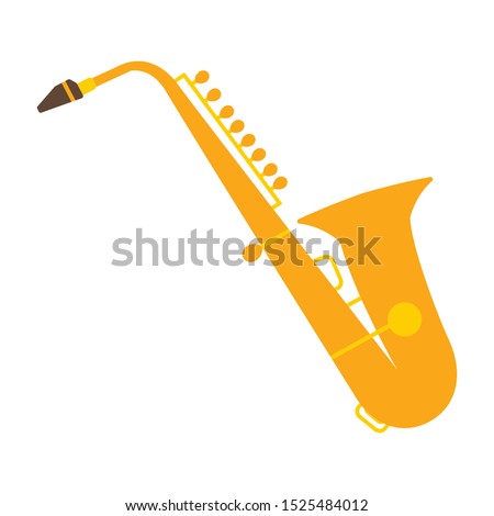Saxophone flat icon. You can be used Saxophone icon for several purposes.