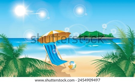 Characters swimming and surfing at the seaside in summer, big summer solar term, summer beach outdoor activities, vector illustration
