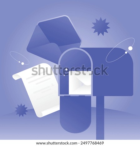 mailbox letter shipment envelope message card illustration